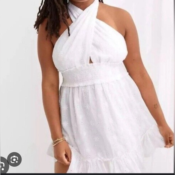 Aerie Spring Halter Tie Neck Mini Dress - Picture 7 of 7